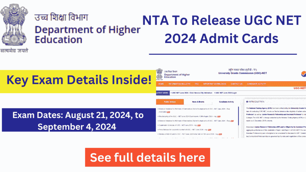 NTA To Release UGC NET 2024 Admit Cards